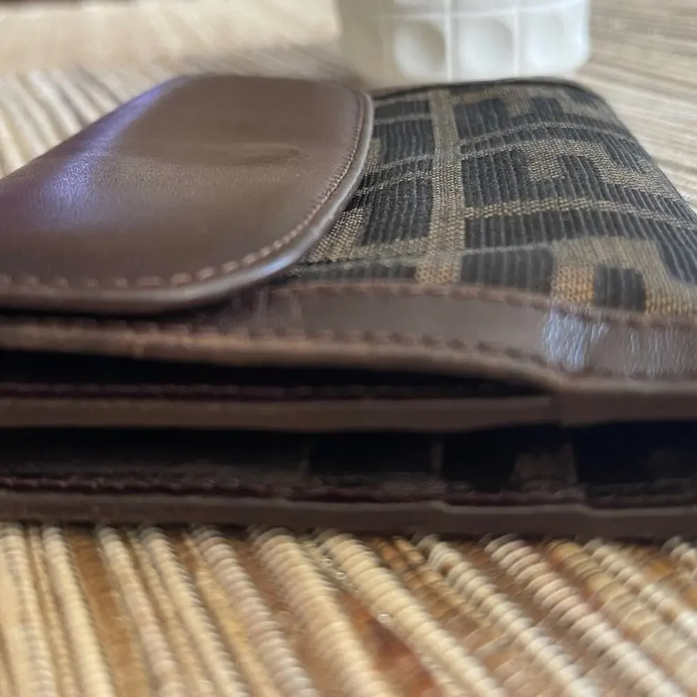 Fendi Zucca Print brown bifold wallet